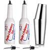 LINALL Flair Bottle FLKT0004 FLKT0004 - Set da 5 bottiglie Flair, 1 shaker Boston, bottiglia per pratica e performance