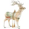 Fitz and Floyd FITZ & FLOYD - Figura Statuetta Decorazione Renna 48cm Porcellana Natale