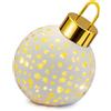 PALAIS ROYAL Palla di Natale Sfera Inclinata Decorazione Natalizia con LED 20cm Bianco Vetro