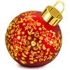 PALAIS ROYAL Palla di Natale Sfera Inclinata Decorazione Natalizia con LED 30cm Rosso Vetro