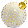 PALAIS ROYAL Palla di Natale Sfera Inclinata Decorazione Natalizia con LED 30cm Bianco Vetro