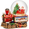 PALAIS ROYAL Carillon Globo di Neve Treno di Natale con Musica Decorazione Natalizia 16x15cm