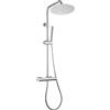 Görbach Colonna Doccia Acciaio Inox con Miscelatore, Colonna Doccia Rubinetto con Asta Doccia Regolabili e Termostatico, Set Doccia a Pioggia con Soffione 25 cm Cromo