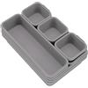 Addis 8 scomparti per cassetti ad incastro in plastica, per cucina, ufficio, scrivania, trucco, gioielli, artigianato, bagno, organizzazione, colore: grigio