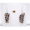 10.3 GM Naturale Fumoso Gemma 925 Argento Sterling Ghiera Orecchino Misura 4.3cm