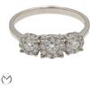 Anello trilogy rosetta in oro bianco 18 Kt 750 con diamanti 0,71 ct -851/ST-