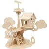 Marabu KiDS 317000000011 - Puzzle in legno 3D con 37 puzzle in legno certificato FSC, dimensioni circa 28 x 26 cm, semplice tecnica a incastro, per dipingere e personalizzare