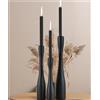 SDALI HOME Portacandele in legno per candele coniche, portacandele alti per centrotavola da tavolo (30,5 cm/25,4 cm/19,5 cm altezza), set di 3 portacandele decorativi moderni con tazza in metallo nero