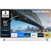 Thomson Smart TV 32 Pollici HD Ready Display LED Sistema Google TV Classe E DVB-T2/ S2 colore Bianco - 32HG2S15W
