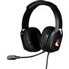 Konix Cuffie gaming cablate Mistlur per PC - Altoparlanti 40 mm - Microfono flessibile - Cavo 2 m - Retroilluminazione LED - Nero e rosso