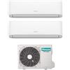 Climatizzatore Condizionatore Hisense Dual Split Inverter serie HI-COMFORT 12+12 con 2AMW52U4RGC R-32 Wi-Fi Integrato 12000+12000