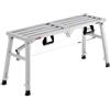 VEVOR Piattaforma di Lavoro, Altezza Regolabile 74 cm a 3 Marce, Scala Pieghevole in Lega di Acciaio, Piattaforma per Ponteggi Capacità 180 kg, Piedini in Gomma Antiscivolo, per Pulizia Lavaggio