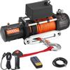 VEVOR Verricello Elettrico, Capacità di 5400 kg, Verricello per Camion da 12 V CC con Fune in Acciaio Φ9,1 mm x 23 m, Telecomando Wireless e Cablato, IP55 per il Traino di SUV, Jeep, Rimorchi
