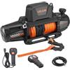 VEVOR Verricello Elettrico, Capacità di 4500 kg, Verricello per Camion da 12 V CC con Corda Sintetica Φ8,9 mm x 27,4 m, Telecomando Wireless e Cablato, IP68 per il Traino di SUV, Jeep, Rimorchi