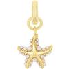 amor Charms da Donna in Argento 925, con perla di vetro, 2 cm, bianco, stella marina, in confezione regalo, 2038504