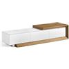 DRW Mobile Tavolo TV con 3 cassetti in legno in rovere e bianco 226 x 45 x 36 cm