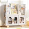 ROBUD Libreria per bambini, in legno, a più livelli, con zona di conservazione dei giocattoli, armadietto per grandi libri fotografici, mobili per bambini