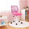 FurnitureR Sedia da scrivania per bambini, regolabile in altezza, girevole, con schienale con piccolo foro, adatta per camera dei bambini o sala studio, rosa I
