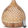 Cozary Diffusore di Oli Essenziali, 400ml Diffusore di Aromi Umidificatore Ambiente Con LED a 7 colori, Ultrasuoni Aromaterapia Diffusore con Telecomando 3 Timer,Spegnimento automatico,Senza BPA