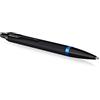 PARKER Penna a sfera Parker IM Vibrant Rings | laccatura nera satinata con accenti blu marino | punta media | con ricarica di inchiostro blu | confezione regalo
