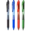 Pentel EnerGel X BL107 - Penna retrattile a inchiostro gel liquido, 0,7 mm, 84% riciclata, nero, blu, rosso, verde, confezione da 4