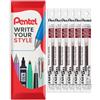 Pentel Energel - Ricarica per penna LR7 BL77/BL57/BL37, punta in metallo, 0,7 mm, confezione da 6 (Bordeaux)