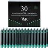 Wordsworth & Black Ricariche Di Inchiostro Per Penna Stilografica - Set Di 30 Cartucce Di Inchiostro Verde - Dimensioni Standard Internazionali - Lunghezza Appr 2,04 - Diametro Base Appr 0,24