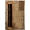 DRW Quadro tela con cornice in legno astratto in nero, beige e marrone, 80 x 120 x 3,5 cm
