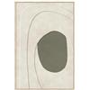 DRW Quadro tela con cornice in legno astratto in bianco e verde 60 x 90 x 3,5 cm