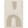 DRW Quadro tela con cornice in legno astratto in bianco e grigio chiaro 80 x 120 x 3,5 cm