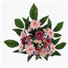 DRW Centro di fiori artificiali per matrimoni, chiese, cimiteri con gerbere e dalie rose 65x80x25 cm