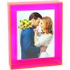 HappyDino Cornice portafoto in acrilico da parete e da tavolo, 12,7 x 17,8 cm, colore brillante decorativo, rosa neon