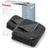 Beurer HD 65 termocoperta, coperta termica accogliente in materiale morbido con 3 livelli di temperatura, con spegnimento automatico e sistema di sicurezza, lavabile, made in Europe, colore grigio