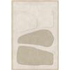 DRW Quadro tela con cornice in legno astratto in bianco e grigio 60 x 90 x 3,5 cm