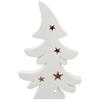 DRW Statuetta portacandele di un pino con stelle in ceramica in bianco e oro 22x5x34 cm