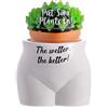 Boxer Gifts Wetter The Better - Vaso per piante a forma di corpo, divertente e maleducato, regalo decorativo per la casa, ceramica, bianco, nero, taglia unica
