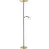 Eglo Conivarino - Lampada da terra a LED, soggiorno con luce verso l'alto lettura flessibile, dimmer touch, in acciaio di colore ottone spazzolato, bianco caldo 170 cm