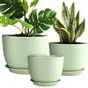 YNNICO Set di 3 vasi per piante da 30,5 cm, 25,4 cm, con fori di drenaggio multirete, grandi fioriere per piante e fiori da giardino per interni ed esterni (verde)