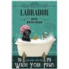 ABENGZYSSS Black Labrador Metal Tin Sign Black Labrador Co. Bath Soap Funny Poster Cafe Bar Living Room Bathroom Kitchen Home Art Wall Decoration Plaque Gift