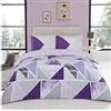 GC GAVENO CAVAILIA Set copripiumino in marmo metallizzato, reversibile, per letto matrimoniale, lavabile, viola/grigio, 686729