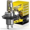 BMT xms H4 LED - 9003 HB2 LED Moto Faro Lampadina Hi/Lo Beam - 600% più luminoso 10000LM 6500K bianco brillante, Confezione da 1