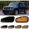 SONRUIJIE Frecce Laterale LED Compatibile Con 2015-2023 Jeep Renegade accessori,Indicatore di Direzione Laterale Ambra Dinamica Luce，Impermeabile IP68, 2 pezzi