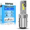 SOFOC BA20D Lampadina Led S2 500% Più Luminosa Dell'Alogeno Faro Per Moto/Auto Bianco DC 12V-18V 60W 4000Lm Design Con Fascio Alto E Basso 1Pcs