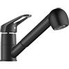 BONADE Rubinetto da Cucina Estraibile Nero Rubinetti per Lavello con 2 Modalità Rubinetto da Cucina Estensibile Miscelatore da Cucina in Ottone Cromato Acqua Calda e Fredda