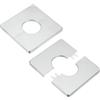 M METERXITY 2-Pack Flangia A Parete Divisibile, Per Tubo OD 1.3 Pollici/32mm Piastra ABS Quadrata Autoadesiva Copritubo Per Tubazione Dell'Acqua/Rubinetti [Tono Argento]
