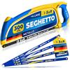 S&R Seghetto ad Arco Professionale per Metallo 300 mm con 4 Lame per Sega Metallo MADE IN GERMNY - 2 in Acciao al Cromo Molibdeno Ultra Resistente e 2 Bi-Metalliche 18/24 TPI.