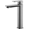 INEX EUROPA Rubinetto lavabo nero grigio titanio XL con finitura lucida - Rubinetto bagno moderno con facile installazione - Rubinetto per lavabo metallico ad alta resistenza con flusso preciso