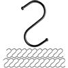 Your Day Mate Ganci S per appendere, 24 pezzi, in nero, ganci in metallo per aste fino a Ø 25 mm, lunghezza 68 mm, s-hook cucina, appendiabiti, garage, pentole, tazze, crochet per appendere, uncino per cucina