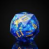 Cusdie Dadi singoli D20 DND con bordi affilati e inclusioni in lamina glitterata, dadi D&D a 20 lati, dadi poliedrici artigianali da 33 mm, per giochi di ruolo Pathfinder (blu zaffiro/G)