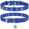 DILLYBUD Collare per gatti in pelle, collare staccabile per gattini con | Con borchie e borchie, per piccoli animali domestici, stile gotico, cintura elastica di sicurezza, fibbia regolabile